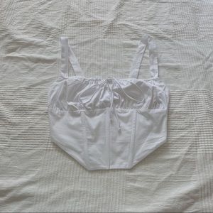 Bershka Poplin Corset with Tie Bust Detail